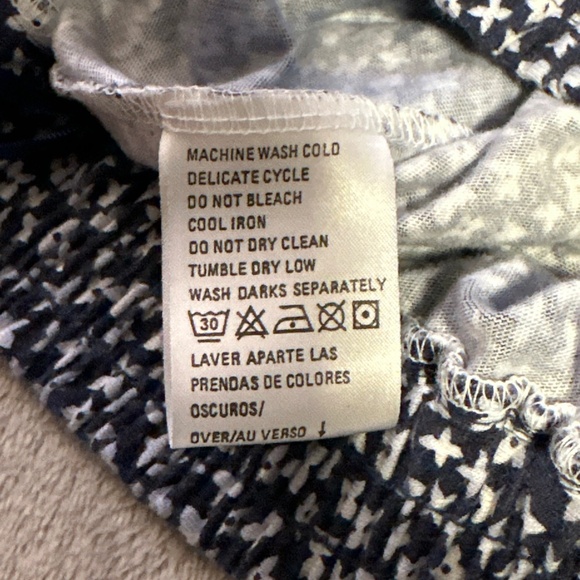 Vintage Wide-Leg Palazzo Pants Liz Sport Women's Medium Blue Floral Hippie Boho - Picture 5 of 6